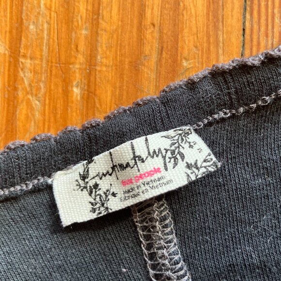 Free People End Game Pointelle Tank | Black, Size M - Picture 7 of 7